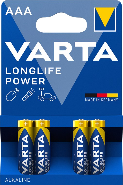 Lot de 4 piles LR3 AAA Varta Long life Power