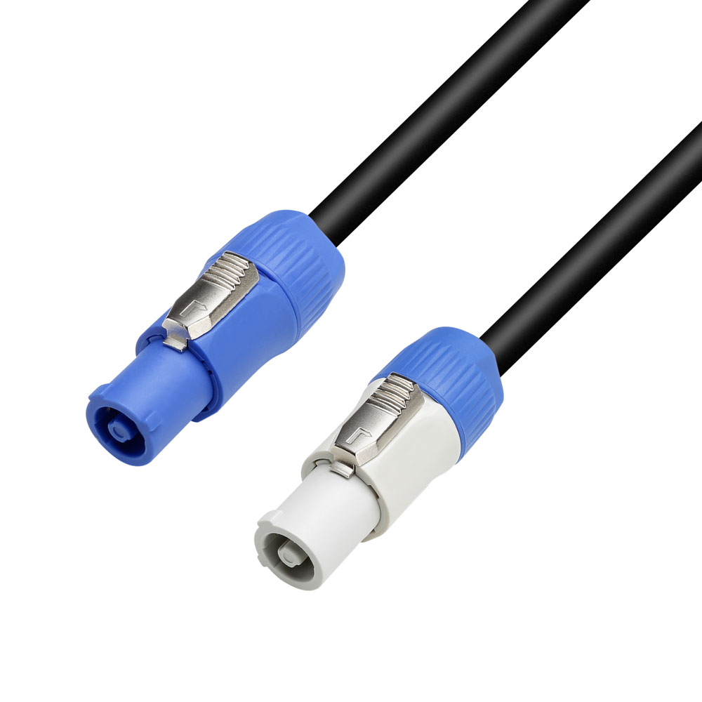 Câble Powercon de repiquage Bleu vers bleu-Gris HO7 Rnf 3X1.5 1,5m