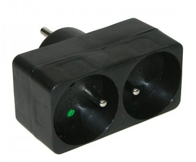 Rallonge 5m cordon prolongateur H5VV 3 X 1.5mm² noir double sortie