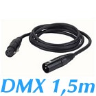 Câble DMX - 110ohms - XLR 3 broches - Mâle / Femelle - 1,5m