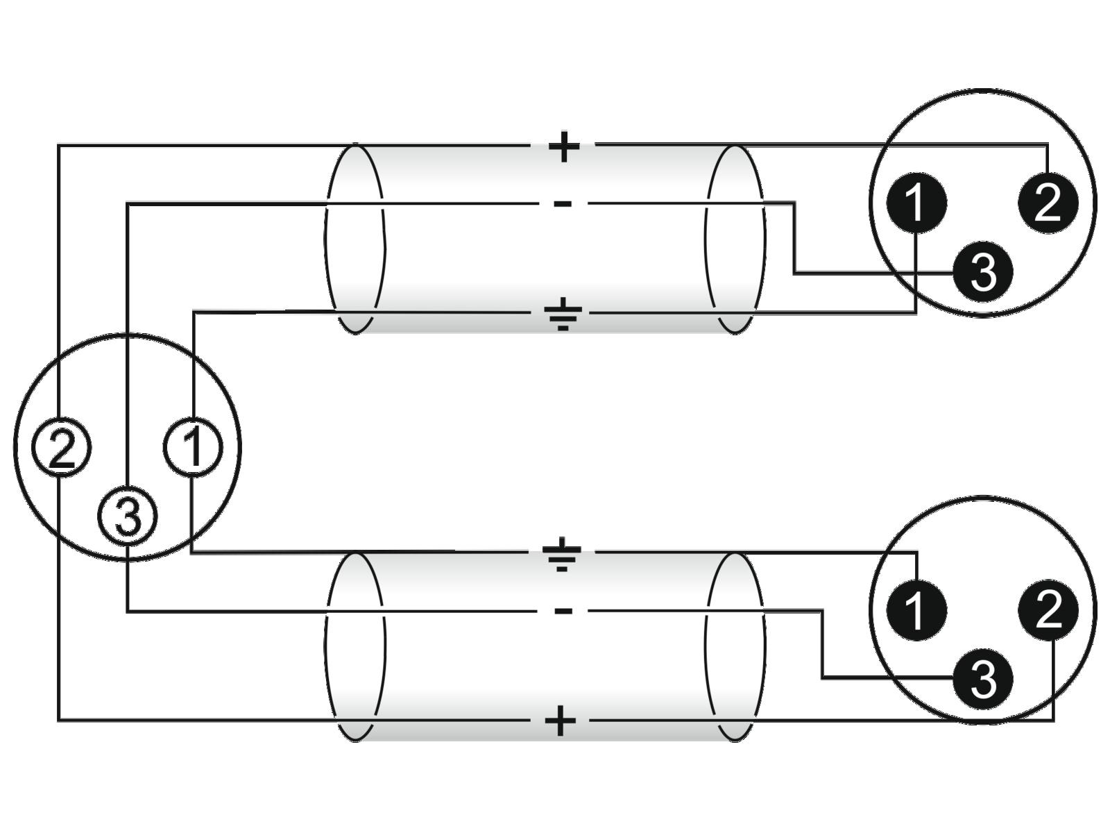 Omnitronic 30225210 XLR Câble adaptateur [1x XLR mâle 3 pôles - 2x XLR  femelle 3 pôles] 1.50 m noir