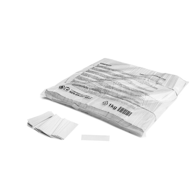 Confettis rectangulaires 55X17 blanc Sac de 1Kg