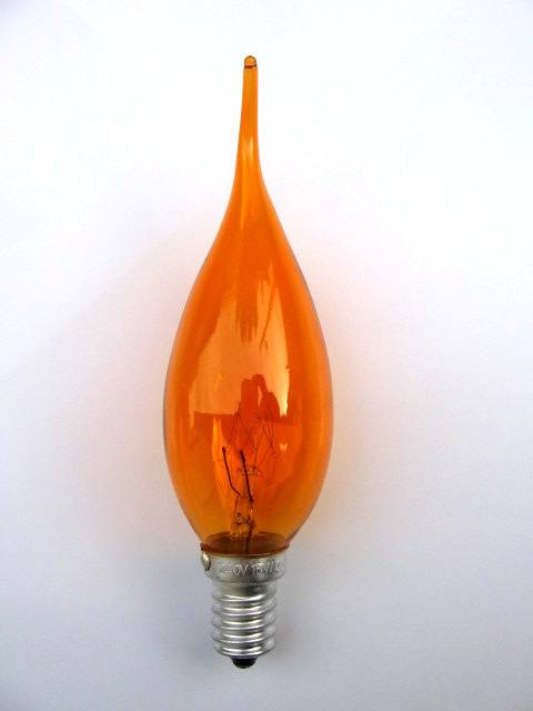 Lampe E14 Flamme coup de vent orange 230V 15W