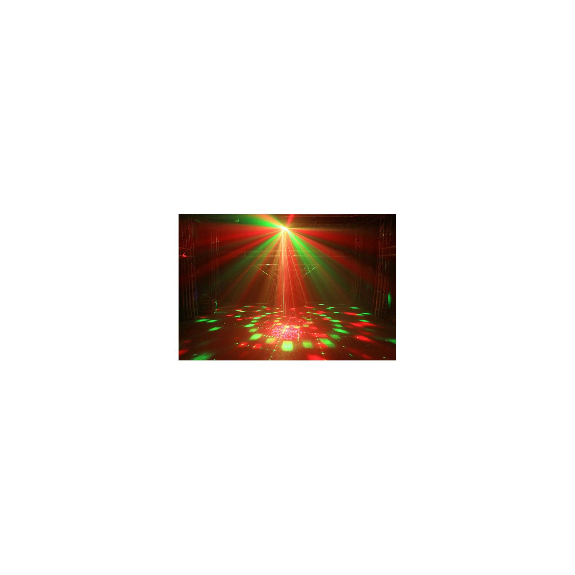 Jeu de lumière laser vert et rouge + effet Gobo + effet RGB à LED