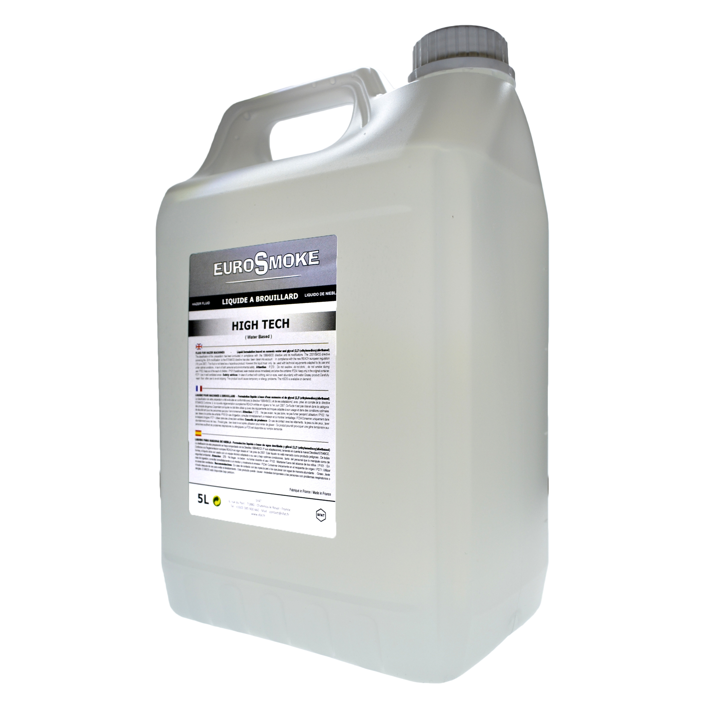 Hazer HighTech Eurosmoke liquide brouillard haute densité qualité Pro 5l
