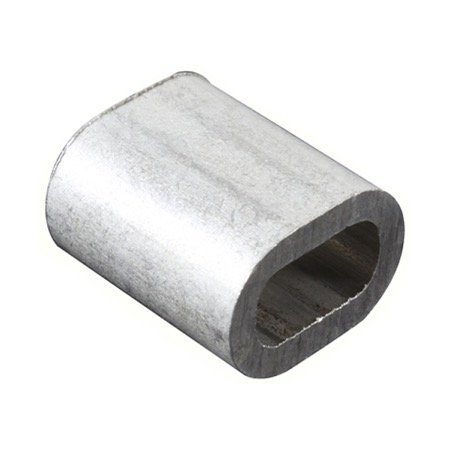 Manchon tubulaire O rond en aluminium à sertir, pour le simple passage d'un  câble Ø 6mm en acier galvanisé