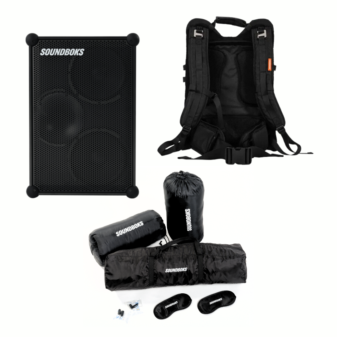 Pack Soundboks 4 B Enceinte autonome Bluetooth 216W 126dB IP65 noire + Support sac à dos + Kit Festival