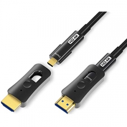 Câble HDMI optique 2.1 8K avec embout démontable pour passage sous gaine  20m