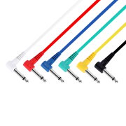 Adam Hall Cables 3 STAR IRR 0030 SET - Lot de 6 câbles patch 6,3 mm jack coudé mono 0,30 m
