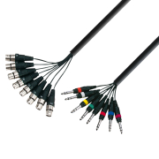 Câble multipaire 8 XLR femelle vers 8 Jack TRS stéréo Mâles long 3m