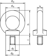 Anneau de levage M10 CMU 230kg - DIN 580 - galvanisé noir