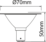 Ampoule LED R70 Ba15d 12v 7W 2700K 24° remplace Halospot 70