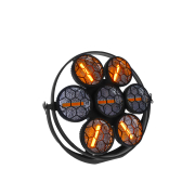 ARDECO 7GLD J.COLLYNS – Projecteur retro 7 x 60W Blanc chaud et couleur