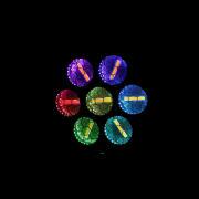 ARDECO 7GLD J.COLLYNS – Projecteur retro 7 x 60W Blanc chaud et couleur