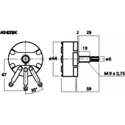 Atténuateur à impédance constante pour public adress filetage long 19mm