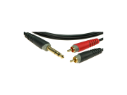 KLOTZ AY3-0100 Cordon JACK 6.35 Stéréo mâle - 2 CINCH - longueur 1 mètre