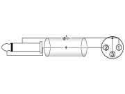 cordon adaptateur 1 Jack male 6.35 mono vers 1 XLR 3 boches femelle 0,9m