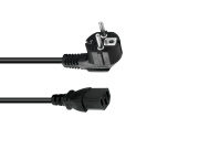 Cordon secteur 3 X 0.75mm shucko coudé vers IEC femelle 3m noir