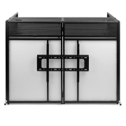 DB6 Pro Vonyx Cabine DJ Pliable – Écran Pupitre Professionnel avec Support TV 65