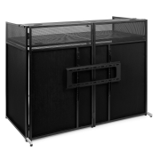 DB6 Pro Vonyx Cabine DJ Pliable – Écran Pupitre Professionnel avec Support TV 65
