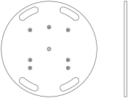 embase lourde ASD EML60 pour structure alu carrée ou triangle 290 diamètre 60 poids 33kg