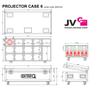 PROJECTOR CASE 6 JVCase - Flight case pour 12 BTI Blinder avec accessoires