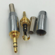 Fiche mâle Jack 3.5 stéréo à souder avec vis pour casque