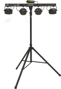 FLORIDABAR-II Algam Lighting – Set de projecteurs led PAR + Derby + Strobe + laser avec stand et housse