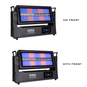 BTI-RAPTOR Briteq - Stroboscope motorisé IP65 haute puissance, 144 LEDs blanches 8 sections, 576 LEDs RGB 16 zones