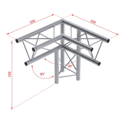 DECO22T-AG02 Contestage - Angle Triangulaire 220 mm 3 directions 50 cm droit 90° Livré avec 2x kits de jonction