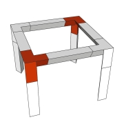 DECO22T-AG03 Contestage - Angle Triangulaire 220 mm 3 directions 50 cm gauche 90° Livré avec 2x kits de jonction