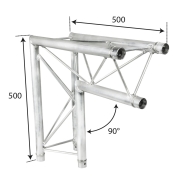 DECO22T-AG05 Contestage - Angle Triangulaire 220 2 directions 50 cm 90° vertical Livré avec 1 kit de jonction