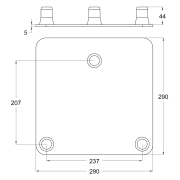 EM29-B3 Contestage - Embase pour structure TRIO 290 Avec manchons Livré avec 1 kit de jonction