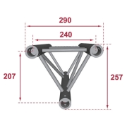 PT29-025 Contestage - Poutre aluminium triangulaire Longueur : 25 cm Livré avec 1 kit de jonction