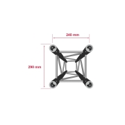 QUATRO-300 Contestage - Structure aluminium carrée 290 charge lourde Longueur 300 cm Livré avec 1 kit de jonction