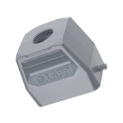 Capot à sortie droite arrière pour connecteur Type Harting 6 pôles M20