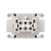 Insert femelle type Harting 6 pôles à vis