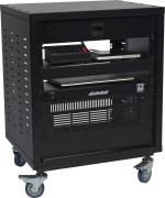 Rack metal 12U sur roulettes format 19 pouces