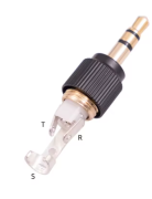 Fiche jack noire à vis à souder pour pocket Sennheiser