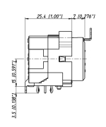 Embase femelle coudée Combo NEUTRIK à souder sur CI pour XLR 3 et Jack 6.35 Stéréo