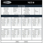 NET-8/3 Showtec Node Artnet 8 univers 8 sorties XLR 3 points