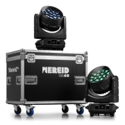 Flight de 2 Nereid1940 BeamZ Pro – 2 Lyres Wash Bee Eyes 19 X 40W RGBW IP65 en flightcase