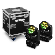 Flight de 2 Nereid760 BeamZ Pro – 2 Lyres Wash Bee Eyes 7 X 60W RGBW IP65 en Flightcase