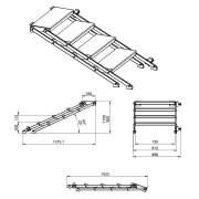 PLT-st60100 Contestage - Escalier réglable de 60cm à 1m - 4 marches