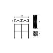 PLTL-f20 Contestage - Support plateforme mobile 1x1m hauteur 20cm pour plateau PLTL1X1
