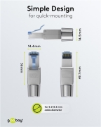 Connecteur RJ45 cat6A pour assemblage rapide avec presse étoupe