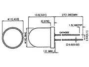 LED SUPERLUMINEUSE ROUGE TRANSPARENTE 10mm 1000mcd
