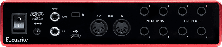 Scarlett 8i6 G3 Focusrite - interface audio USB-C midi spdif 8 entrées 6 sorties
