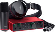 SCARLETT4 Studio Focusrite - Pack Carte son Scarlett4 2i2, 2 entrées 2 sorties 192KHz + micro statique + casque studio