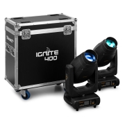 Set IGNITE400 Beamz-pro - Pack de 2 Lyres LED 400W BSW 3en1 CMY Flight Case